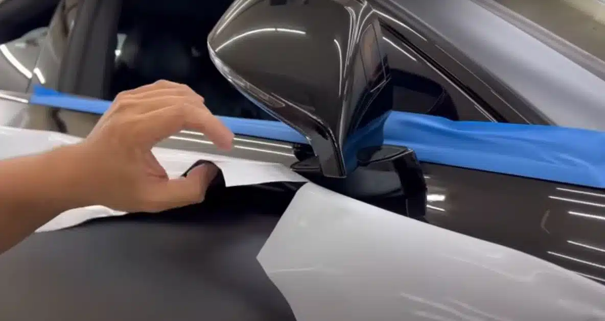 Car wrap showing signs of fading under sunlight exposure