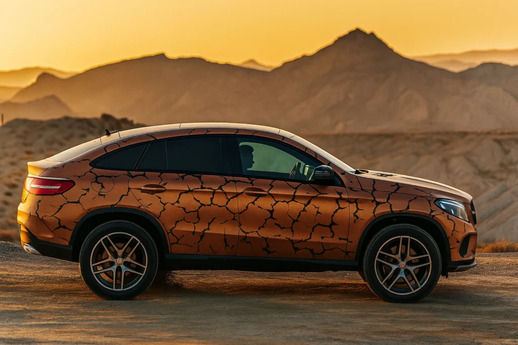 How Long Does It Take to Wrap a Car? - example on a car, close-up finish detail