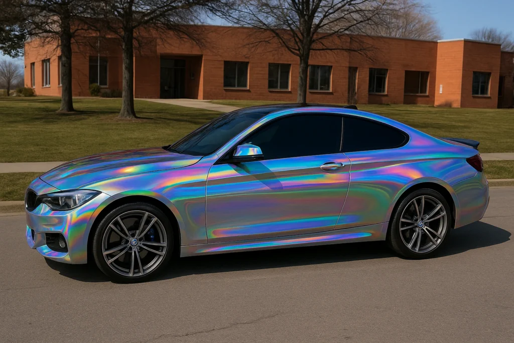 How Much Does a Chrome Wrap Cost? - example on a car, close-up finish detail