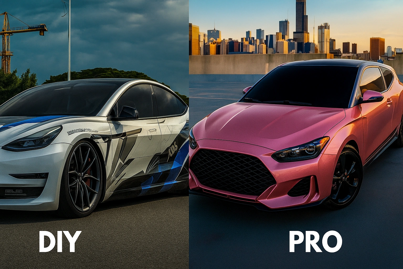 DIY vs Professional Car Wrap Installation (USA Guide) - example on a car, close-up finish detail