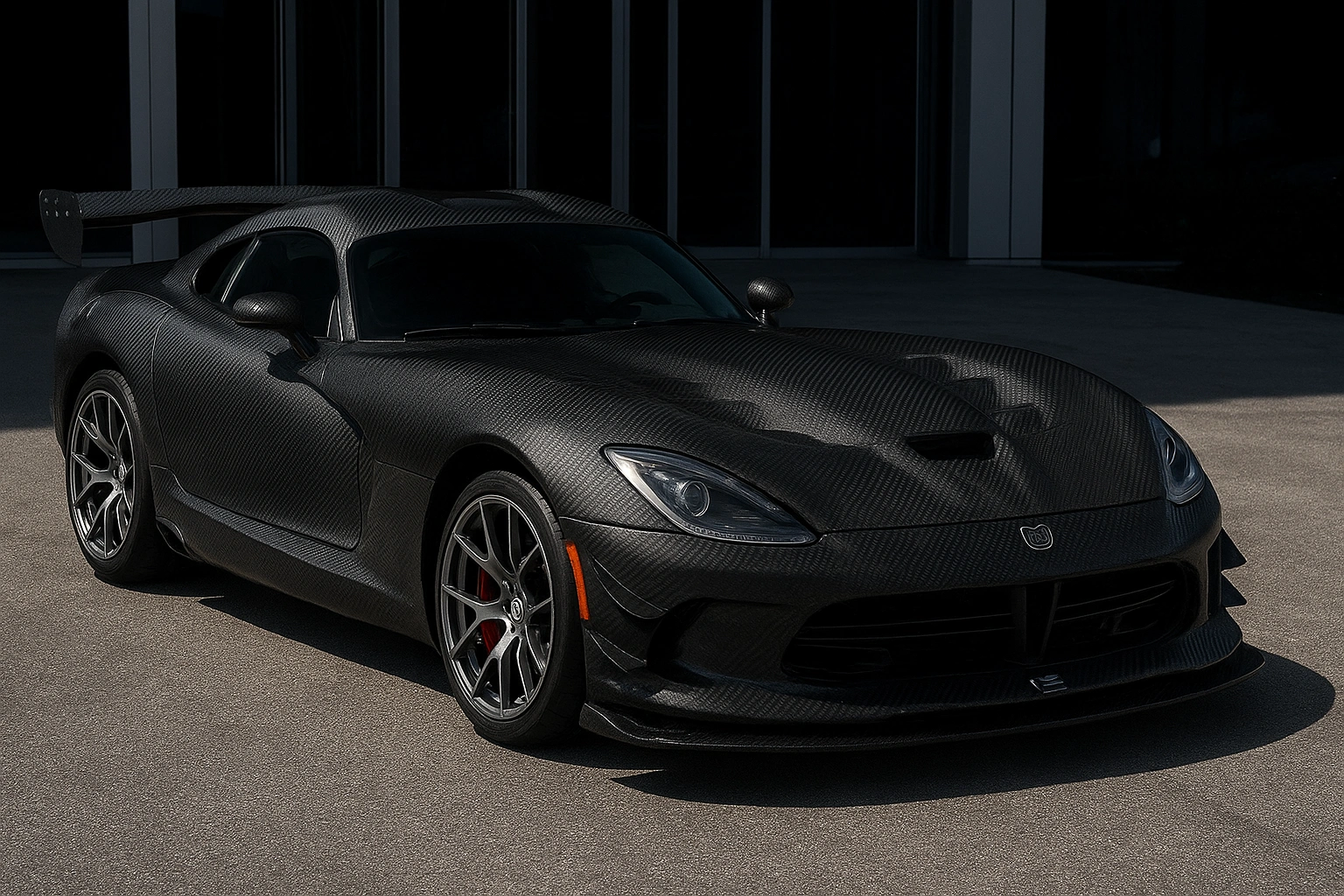 Carbon Fiber Wrap: Realistic Look & Durability - example on a car, close-up finish detail