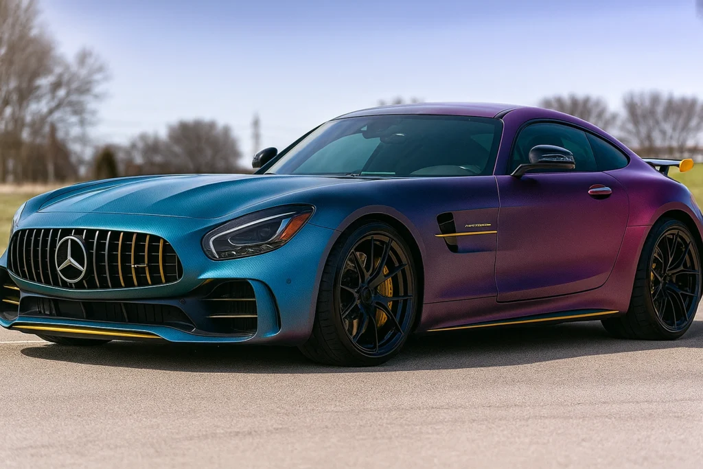 Color Flip (Chameleon) Wraps: How Durable Are They? - example on a car, close-up finish detail