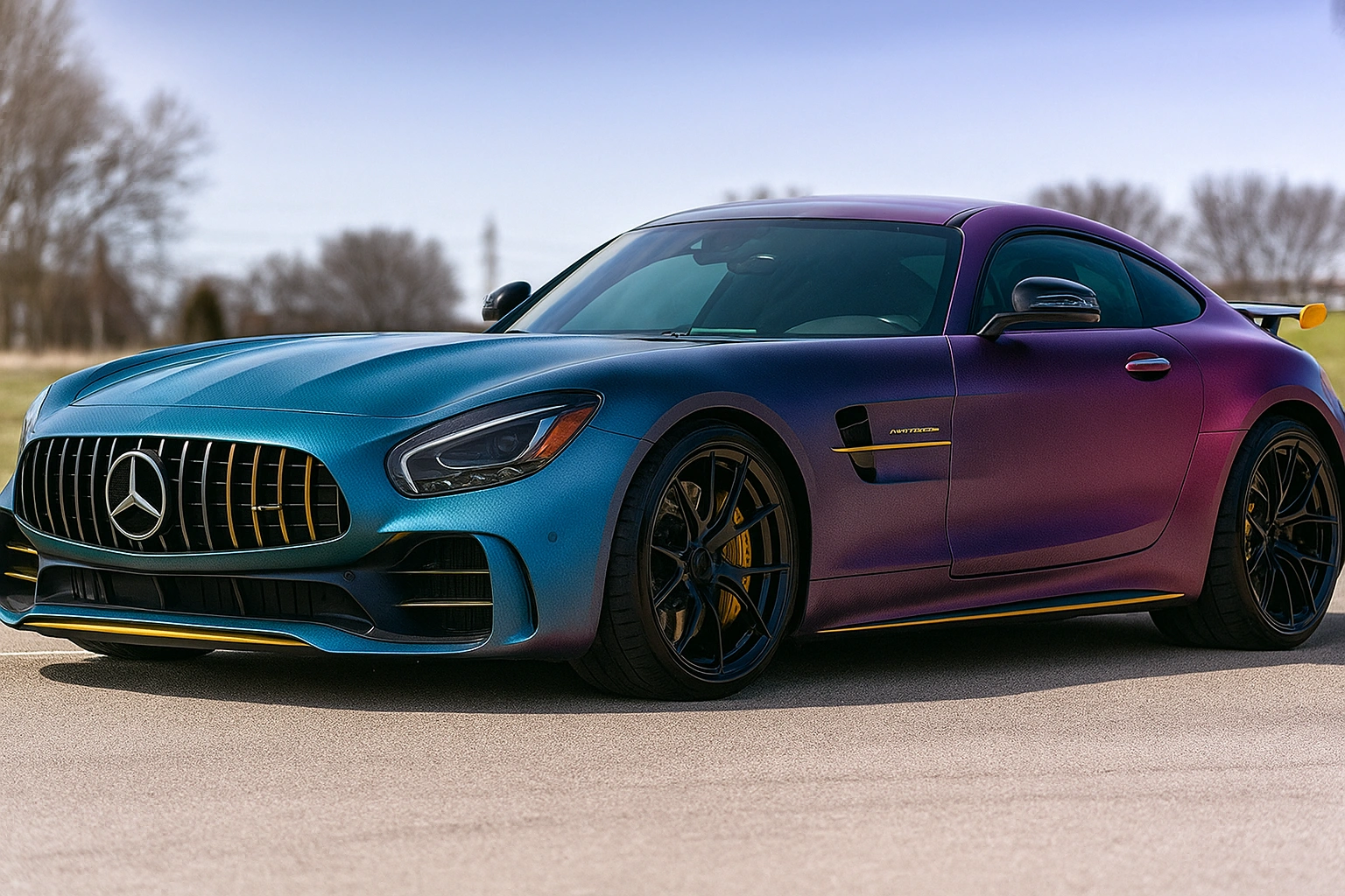 Color Flip (Chameleon) Wraps: How Durable Are They? - example on a car, close-up finish detail
