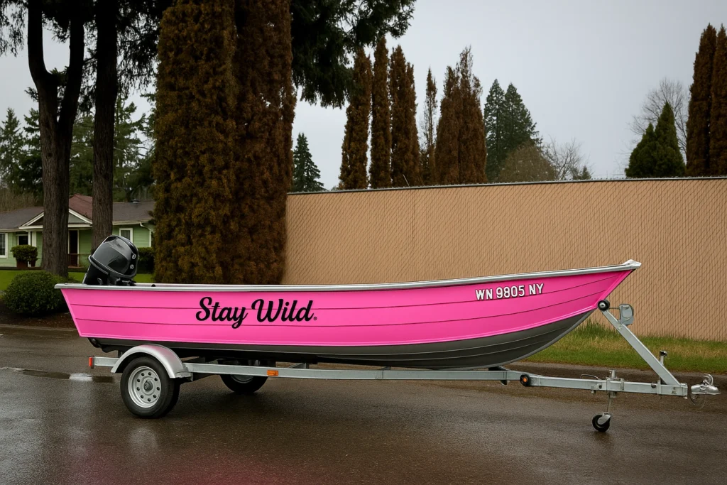 Boat vinyl wrap designed for saltwater protection and durability