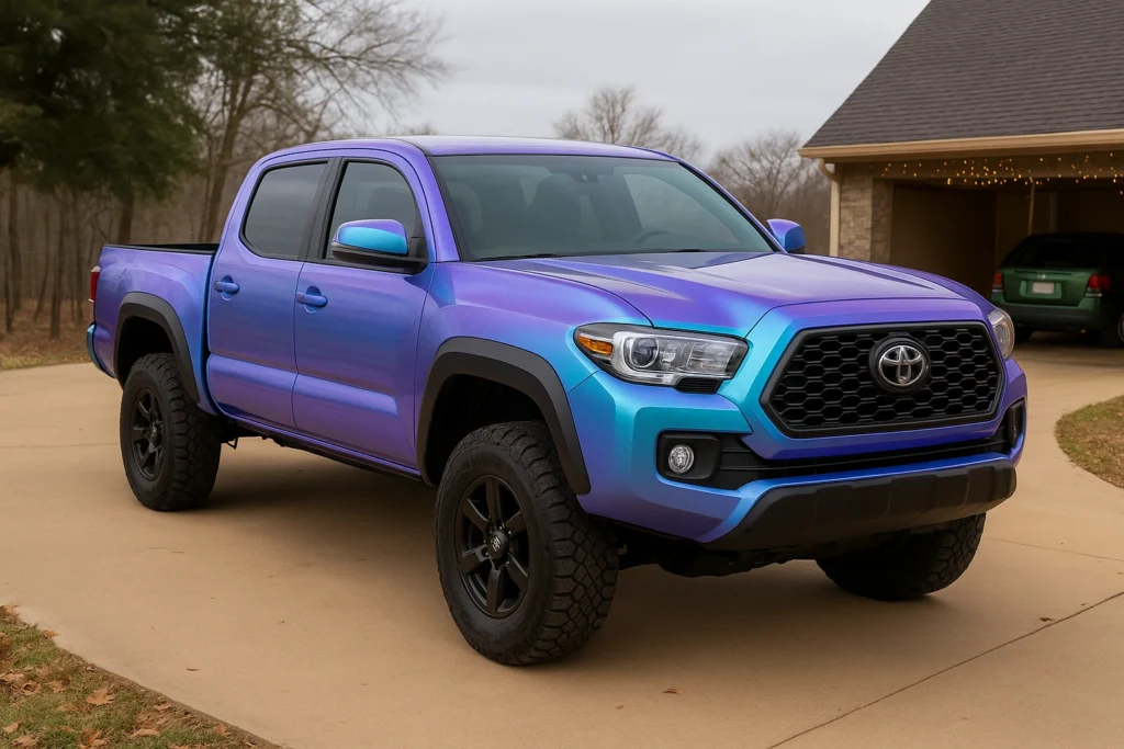 Custom-designed truck wrap enhancing brand visibility and style