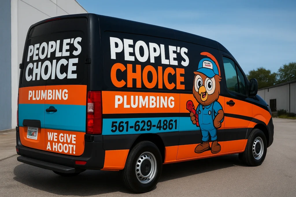 Eco-friendly van wrap design promoting green small business