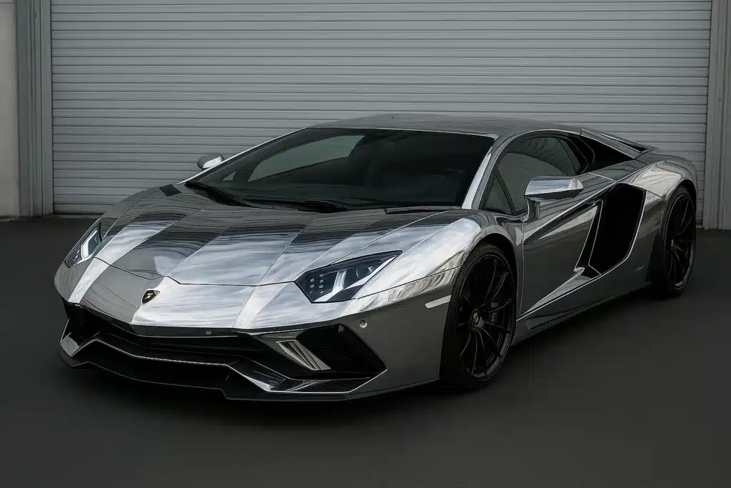 Luxury Car Wraps (Tesla, BMW, Lamborghini) - installation in progress at VinylWrapRo workshop