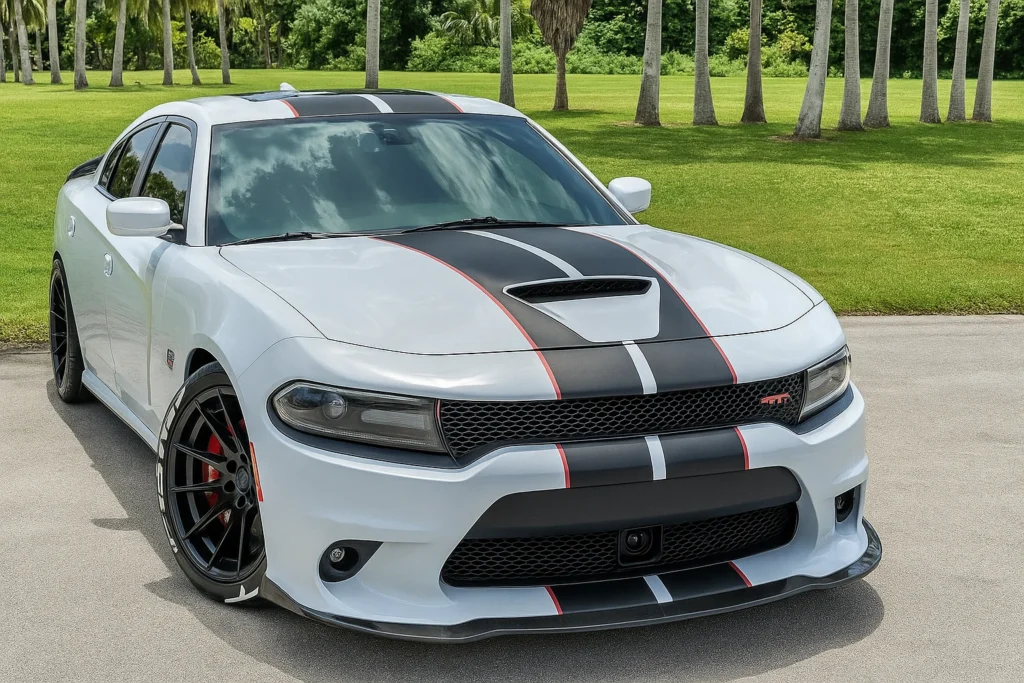 Racing Stripes & Graphics: Wrap or Paint? - installation in progress at VinylWrapRo workshop