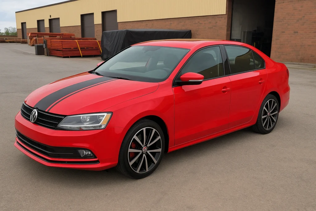 Modern vinyl wrap racing stripe design for performance cars