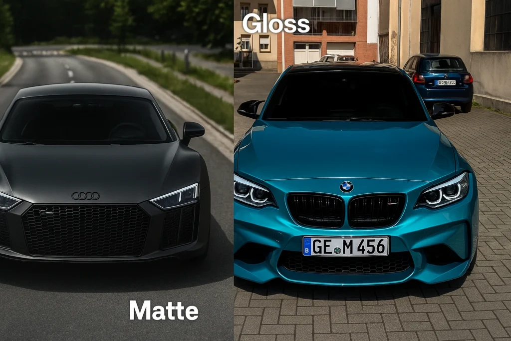 Gloss vs Matte Car Wraps (Maintenance & Lifespan) - installation in progress at VinylWrapRo workshop