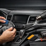 Wrapped car interior trim dashboard