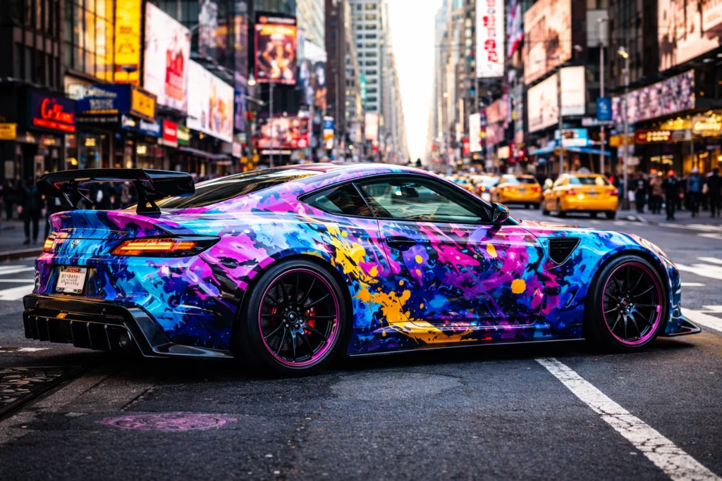wrapped car NYC street