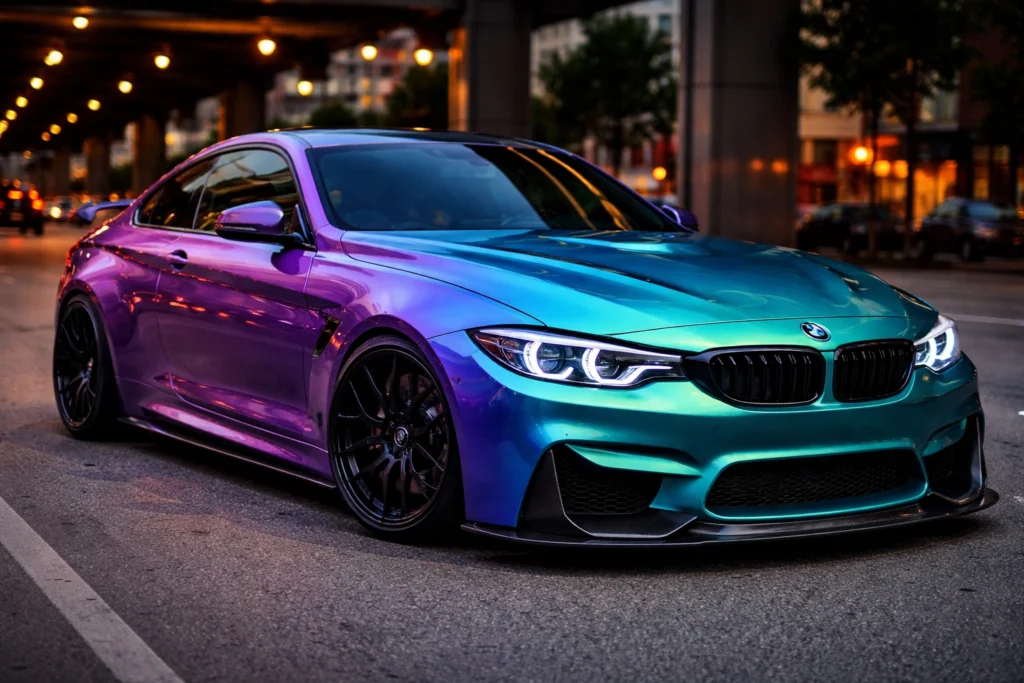 color change vinyl wrapped car