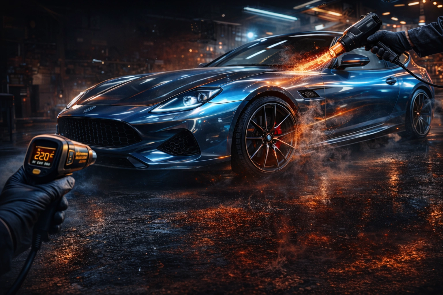 installer post heating vinyl wrap