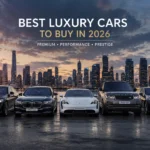 Best luxury cars to buy in 2026 including Mercedes-Benz S-Class, BMW 7 Series, Porsche Taycan, Range Rover, and Lexus ES.