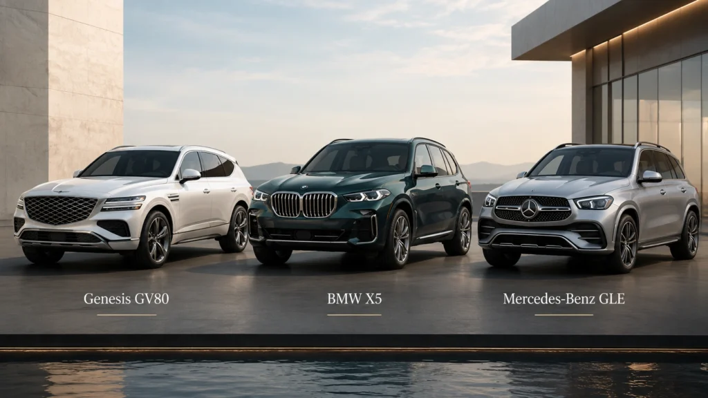 Genesis GV80 vs BMW X5 vs Mercedes GLE luxury SUV comparison